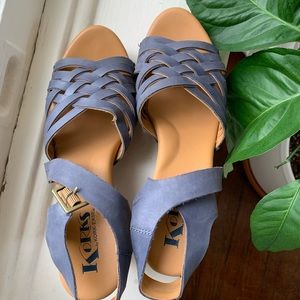 Kork-Ease Blue Wooden Heel, Women’s 8.5